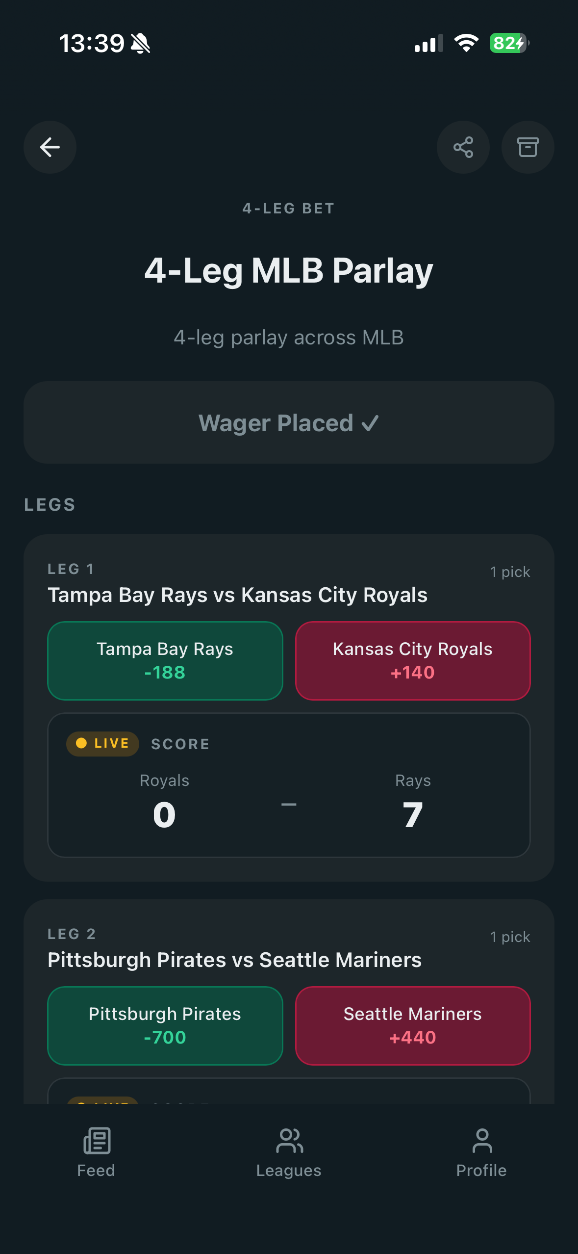 Live MLB scores